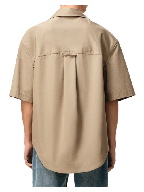Camicia a maniche corte beige taupe Ami Paris Ami Paris | USH811.CO0214A036 BEIGE TAUPE